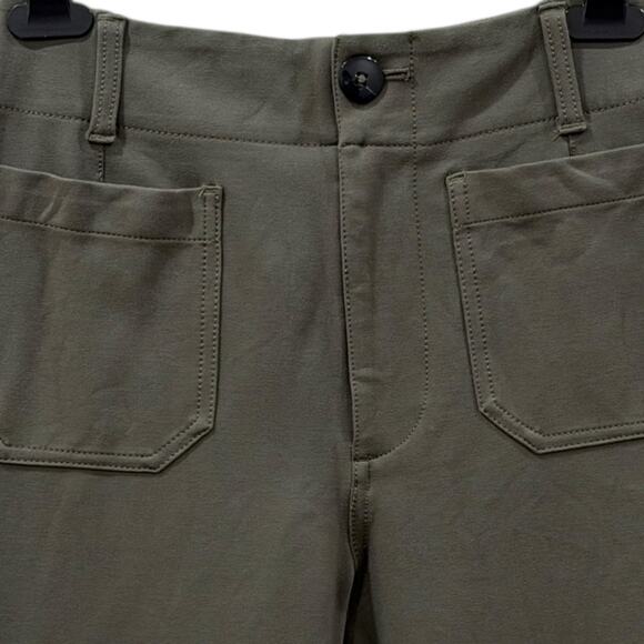 Anthropologie Colette Pointe Cropped Wide-Leg Pants In Dried Fern - Picture 4 of 10